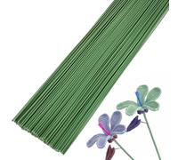 100Pcs Florist Wire Stems, Floral Wire, Plastic Floristry Wires, 2mm x 20cm Artificial Floral Rod Flower Stem, Flexible Florals Rod Flower Wires Stick for DIY Craft Bouquet Making(Green)