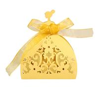 100pcs Flower Lace Hollow Candy Boxes Wedding Party Favor Box Chocolate Gift Box Bridal Shower Anniverary Birthday With Ribbon Wedding Party Favor