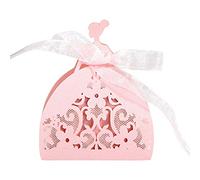100pcs Flower Lace Hollow Candy Boxes Wedding Party Favor Box Chocolate Gift Box Bridal Shower Anniverary Birthday With Ribbon Wedding Party Favor