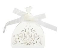 100pcs Flower Lace Hollow Candy Boxes Wedding Party Favor Box Chocolate Gift Box Bridal Shower Anniverary Birthday With Ribbon Wedding Party Favor