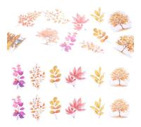 100Pcs Flower Plant Stickers for Scrapbooking, Nature Leaf Floral Stickers, Fall Theme PET Waterproof Aesthetic Sticker Decals for DIY Photo Album Diary Junk Journal Decoration
