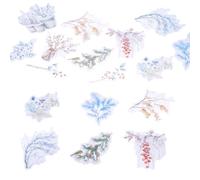 100Pcs Flower Plant Stickers for Scrapbooking, Nature Leaf Floral Stickers, Winter Theme PET Waterproof Aesthetic Sticker Decals for DIY Photo Album Diary Junk Journal Decoration