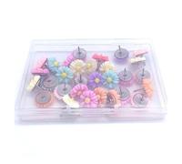 100pcs Flower Pushpins Decorative Thumb Tacks Floret Thumbtacks For Photo Wall Whiteboard Push Pins Cork Board Map Bulletin for Cork, Notice(13mm Daisy)