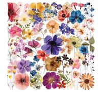 100Pcs Flower Theme Sticker, Aesthetic Sticker, Embossed