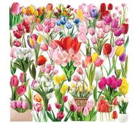 100Pcs Flower Theme Sticker, Aesthetic Sticker, Tuli p