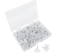 100PCS Flowers Sewing Pins with Clear Box Quilting Pins Flowers-Head Push Pin Map Pins for Fabric Sewing Craft
