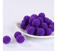 100Pcs Fluffy Assorted Pom Poms Balls for DIY Creative Crafts Decorations (3cm-Purple)