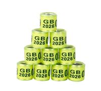 100Pcs Fluorescent Green Aluminium GB 2026 Pigeon Leg Rings Dove Leg Rings Identify Pigeon Bands with 2026 Training Identify Birds Foot Ring for Racing or Homing Pigeons, Parrots,Small Poultry
