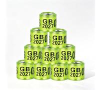 100Pcs Fluorescent Green Aluminium GB 2027 Pigeon Leg Rings Dove Leg Rings Identify Pigeon Bands with 2026 Training Identify Birds Foot Ring for Racing or Homing Pigeons, Parrots,Small Poultry