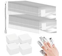 100pcs Foil Nail Wraps, Gel Nail Polish Remover foil Wraps Gel Remover Wrap, with 1pc Nails Pusher and 500pcs Nails Art Cotton Pads for Manicure Art Cleaner, Gels Polish Removal