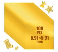 100Pcs Foil Sheets for Crafts,Heavy Duty Aluminum Foil Sheet,6 Inch Gold Flashing Square Tin Foils Engraving Tinfoil for Painting Engraving Embossing