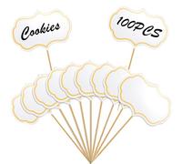 100Pcs Food Labels for Buffet, Cute Blank Toothpick Flags, Cupcake Toppers Cheese Markers Food Signs for Party Buffet Christmas Wedding Birthday Party Decoration Supplies