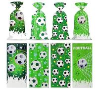 100Pcs Football Packaging Bags, Transparent & Exquisite Soccer Gift Bags for Team, Comes with a Twist Tie of the Right Size Party Activities for Boys and Kids