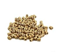 100pcs For M3 Brass Threaded Insert Nuts Self-clinching Knurled Heat Set For 3d Printer For Pla Abs Plastic Injection Molding Hardware Gold Finish Packaged In Box(M3*5.7 * 4.6)