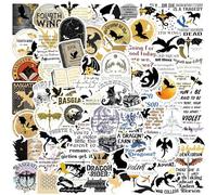 100pcs Fourth Wing Stickers, Cute Dragon Rider Sticker, Colorful Waterproof Vinyl Reading Stickers for Water Bottles Laptop Skateboard Luggage Computer, Teens