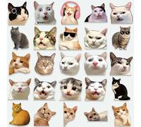100Pcs Funny Cat Stickers, Cute Meme Cat Sticker Pack, Pet Material Decorative Stickers for Journals, Desks, Notebooks, DIY Crafts, and Daily Use