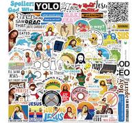 100PCS Funny Christian Stickers for Adults, Funny Jesus Meme Stickers for Water Bottles, Funny Christian Gift