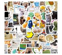100Pcs Funny Meme Stickers,Vi/NYL Waterproof Cool Stickers for Adults,Cute Animal Sticker for Laptop,Phone,Water Bottle, Skateboard,Journal,Party,Easy to Remove Cartoon Style,Clear Printing Stickers