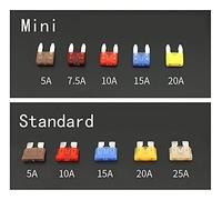 100pcs Fuses car Mini Micro Standard Car Fuse 2A 3A 5A 7.5A 10A 15A 20A 25A 30A 35A Protected circuits (Color : 20a, Size : Mini)