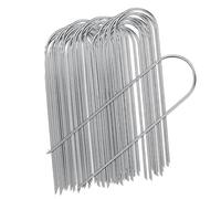 100PCS Galvanized U Shaped Garden Nails 6 Inch Long for Drip Tubing and Landscape Fabric Erosion Control Backbones