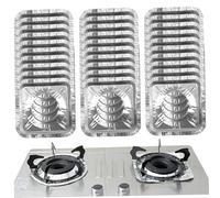 100Pcs Gas Stove Burner Liners, 8.5 Inch Aluminum Foil Stove Top Covers for Gas Burners, Disposable to Catch Oil, Grease, Food Spills Burner Covers