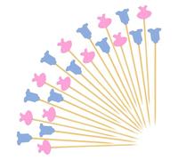 100PCS Gender Reveal Cocktail Picks 4.7 Inch, Boy or Girl Fancy Toothpicks Bamboo Appetizer Toothpicks Food Picks for Birthday Baby Shower Gender Reveal Party Decorations (Gender Reveal)