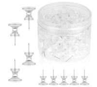100Pcs Giant Push Pins, 1 Inch Clear Thumb Tacks, Large Thumb Tacks, Plastic Heads Jumbo Push Pins for Cork Board, Bulletin Board, Office, School, Home (Clear)
