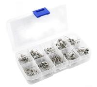 100PCS Glass Fuse Kit 3.6x10mm 250V Slow Blow with Pins, 10 Values 0.5A-10A Assortment for Electronic Circuit Protection