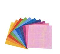 100pcs Glittering Origami Paper Double Sides Solid Color Folding Paper Pearl Shine Handmade DIY Scrapbooking Craft Decor for Kids(20x20cm)