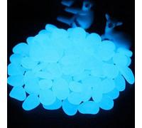 100pcs Glow in the Dark Garden Pebbles Luminous Stones for Walkways Aquarium Decor Plants Easy to Use Reusable Up 15 Years After Emits Three Hours Ideal Flower Beds Vases Gardening