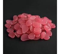 100Pcs Glow in The Dark Pebble Stones Luminous | Decorative Stones | in the Dark Aquarium Gravel For Fish Tank Garden Pathway Flower Pot Bed Shiny-Pink