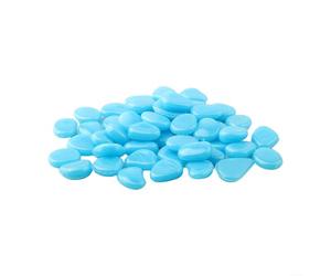 100PCS Glow Rocks 20-30mm Glow Pebbles Decoration in the Dark Luminous Stones Decor DIY Decorative for Outdoor Indoor Landscaping Yard Path Light, Garden, Potted Plant, Fish Tank (Blue)
