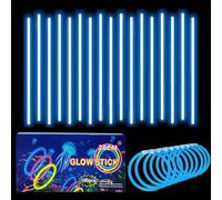 100Pcs Glow Sticks Bulk Party Packs 20cm Glowsticks,Glow in the Dark Supplies,Long Lasting Glow Stick Necklaces Bracelets Neon Accessories for Kids Adults Christmas Easter Party Bag Fillers（Blue）