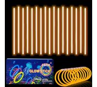 100Pcs Glow Sticks Party Packs with Connectors,20cm Glowsticks,Glow in the Dark Supplies,Long Lasting Glow Stick Necklaces Bracelets Glasses Accessories for Kids Adults Easter Party Supplies-Orange