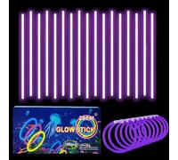 100Pcs Glow Sticks Party Packs with Connectors,20cm Glowsticks,Glow in the Dark Supplies,Long Lasting Glow Stick Necklaces Bracelets Glasses Accessories for Kids Adults Easter Party Supplies-Purple