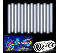 100Pcs Glow Sticks Party Packs with Connectors,20cm Glowsticks,Glow in the Dark Supplies,Long Lasting Glow Stick Necklaces Bracelets Glasses Accessories for Kids Adults Easter Party Supplies-White