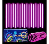 100Pcs Glow Sticks Party Packs with Connectors,20cm Glowsticks,Glow in the Dark Supplies,Long Lasting Glow Stick Necklaces Bracelets Glasses Accessories for Kids Adults Easter Party Supplies-Pink