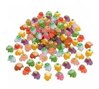 100Pcs Glow Turtles Figurine, 2.3cm Mini Resin Turtles, Vegetables Mini Turtles Miniature Figurine, Mini resin animals for Garden Landscape Ornament Fish Tank Aquarium Table Decor (A1, 100pcs)
