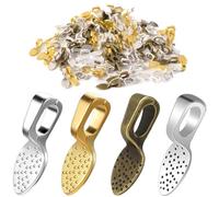 100pcs Glue-on Flat Pad Bails Pendant Cabochon Jewellery Findings 15x5mm Pendants 4 Colors Bright Silver Antique Silver Gold Bronze for DIY Earring Necklace Pendants