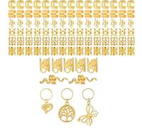 100pcs Gold Adjustable Hair Beads Stylish Cuffs Hairpieces For Braids And Dreadlocks Fashionable Accessories Party Hair Accessories