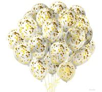 100Pcs Gold Confetti Balloon, 12-Inch Glitter Latex Balloons for Birthdays, Baby Showers & Gender Reveal Parties (Lightweight & Festive) (Gold)