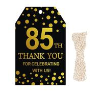 100pcs Gold Foil Thank You Tags with String Gift WrapTags for 85th Birthday 85th Anniversary Party Decoration