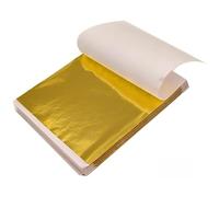 100PCS Gold Leaf Sheets,Crafts Gold Foil Paper Leaf,Multipurpose Decorative Gold Foil Sheets,Decoupage Paper Sheets,Leaf Foil Paper for Crafts,Gold Flakes,K Gold Foil