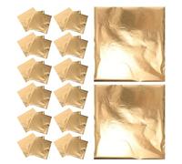 100pcs Gold Leaf Sheets for Furniture Makeovers, Golden Paper Finish | Resists Peeling, Lasting Gleam, for Cabinets, Decorative Accents, DIY Projects and Artists