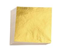 100pcs Gold Leaf Sheets,Gold Foil Sheets,Imitation Gold Leaf Gold Foil Paper Multipurpose Gold Leaf,Gold Foil Paper for Gold Plating Crafts Art DIY Projects,Multi Artistic Handicraft Decor,14 * 14CM