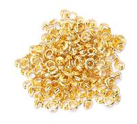 100Pcs Gold Metal Grommets and Washers, 5mm Double Side Eyelets for Clothing, Leather, Bags, Shoelaces, Tarps, Curtains, DIY Crafts, Tents, Awnings, Durable Reinforcement for (Gold)