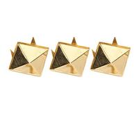 100Pcs Gold Square Pyramid Studs Metal Leather Rivets for Belts, Bags, Shoes DIY Crafts, 15mm Punk Claw Nailhead Rivets for Clothing Accessories & Goth Fashion Decorations