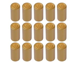 100Pcs Golden Heat Shrink Wine Bottle Caps - PVC Sealing Film for Self-Brewing, Airtight Preservation, Easy Application with Hot Air or Boiling Water