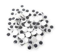 100pcs Googly Eyes Self-Adhesive 6-20mm Assorted Sizes Stick On Moving Eyes (10mm)