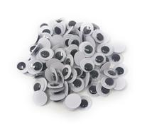 100pcs Googly Eyes Self-Adhesive 6-20mm Assorted Sizes Stick On Moving Eyes (12mm)
